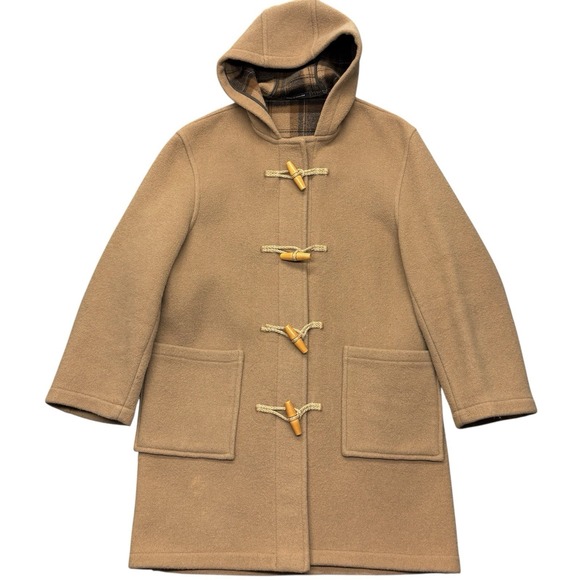 Orvis Jackets & Blazers - Orvis Wool Blend Duffle Toggle Coat Plaid Lined Hooded Made in England Size L